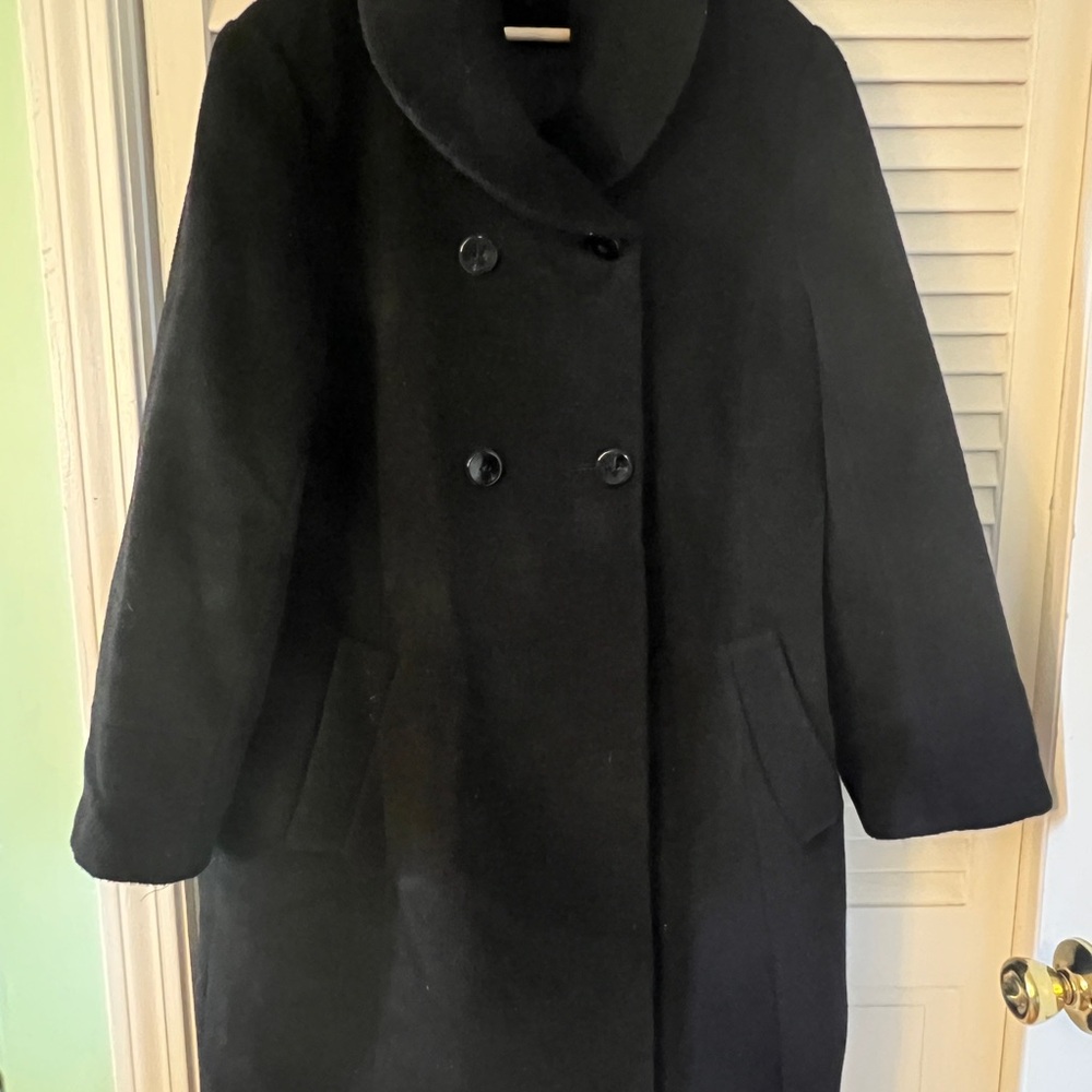 Calvin Klein Black Double-Breasted Pea Coat